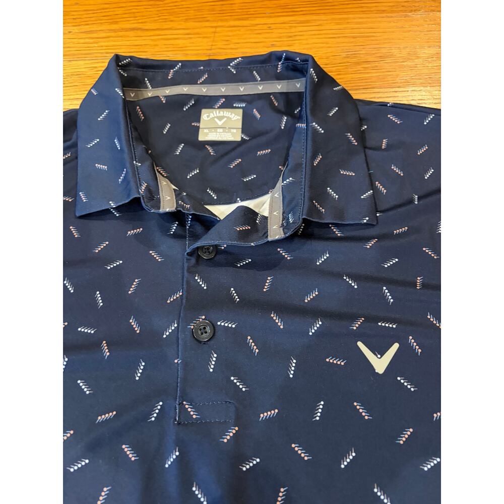 Callaway Men’s XL Navy Pattern Performance Golf Polo Shirt